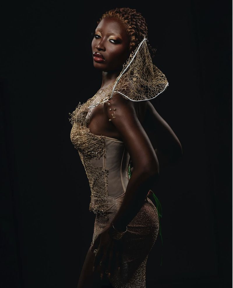 High fashion — gold couture editorial